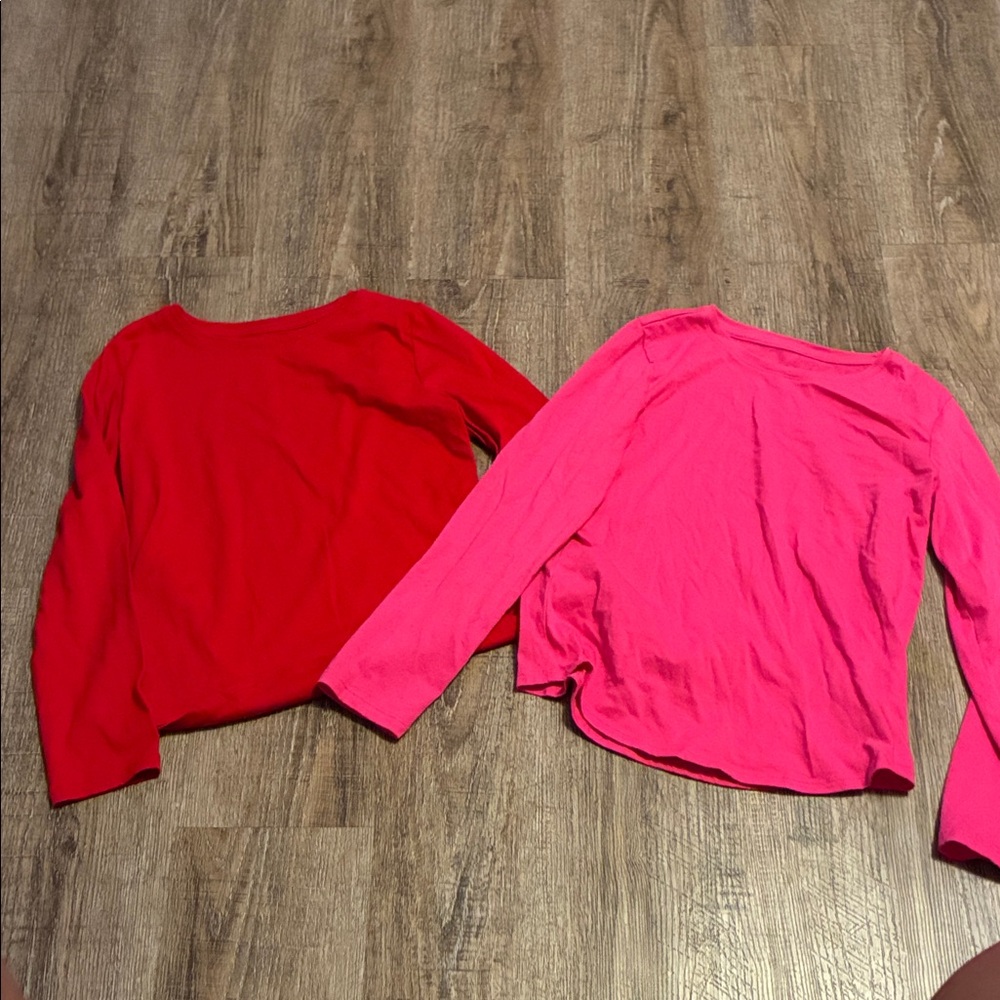 Kids Red and Pink Long Sleeve Tops